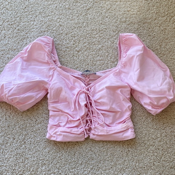 Pink lace front crop top ! - Picture 1 of 3